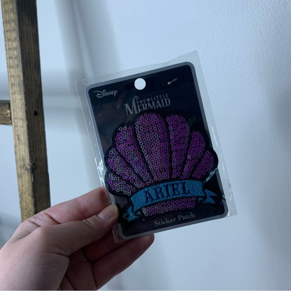 Disney Loungefly Ariel the Little Mermaid Shell Sticker Patch Glitter 3.5”